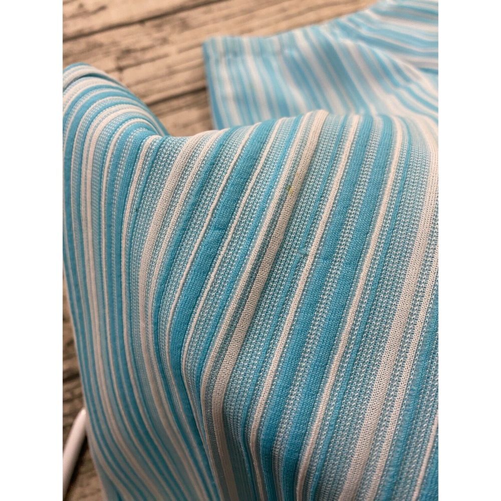 70s Vtg Psychedelic Boho Striped Pants Flare 27"x29" Lagenlook Disco Blue - Picture 6 of 7